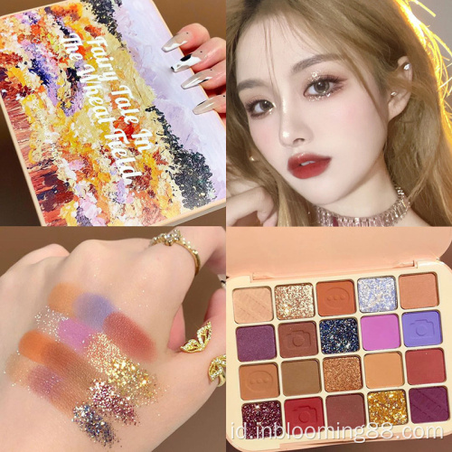 Palet eyeshadow makeup glitter tinggi berpigmen